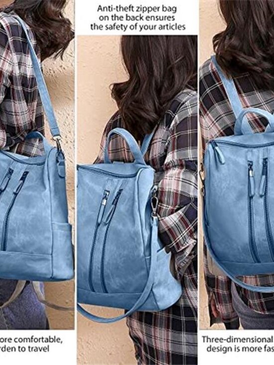 Backpack Purse for Women Backpack Purse Small Leather Waterproof - Picture 6 of 6